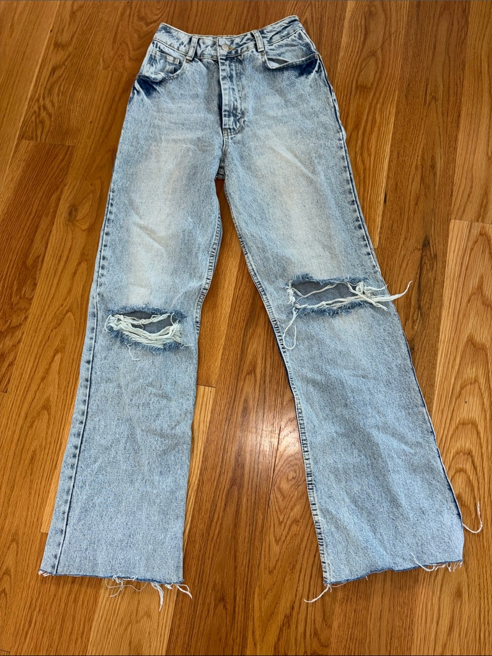 High-Rise Light Blue Distressed Women's Jeans